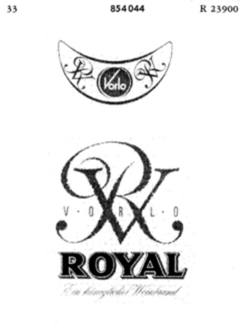 VORLO ROYAL Logo (DPMA, 14.11.1967)