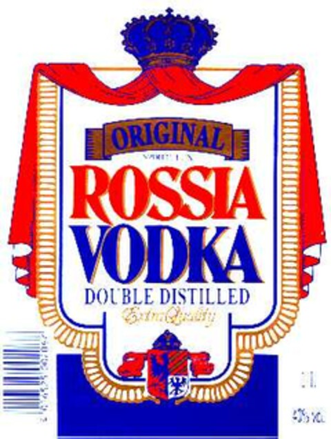 ORIGINAL SPIRITUEUX ROSSIA VODKA Logo (DPMA, 05/26/1994)