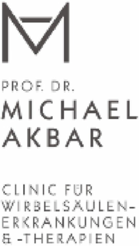 PROF. DR. MICHAEL AKBAR CLINIC FÜR WIRBELSÄULEN-ERKRANKUNGEN & -THERAPIEN Logo (DPMA, 14.01.2020)