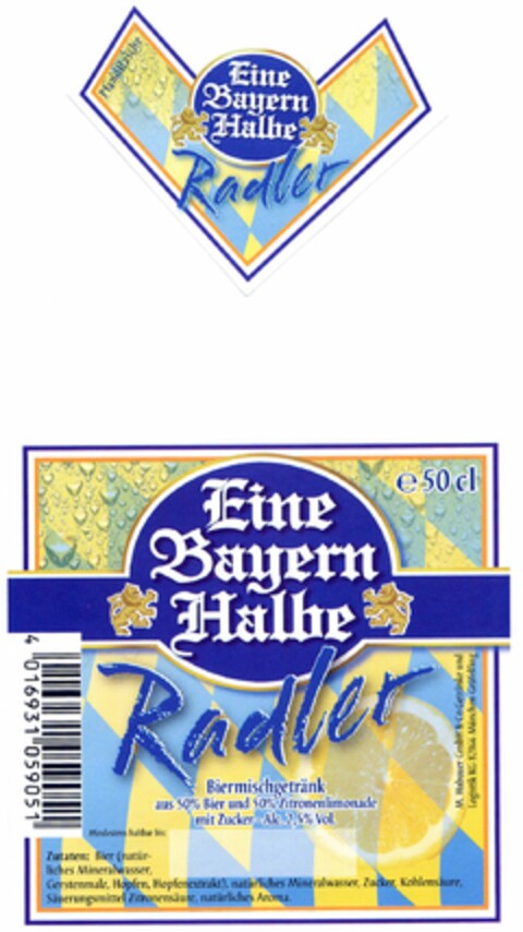 Eine Bayern Halbe Radler Logo (DPMA, 07.10.2005)