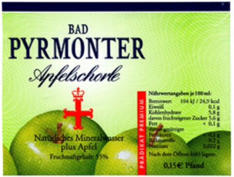 BAD PYRMONTER Apfelschorle Logo (DPMA, 01.03.2006)