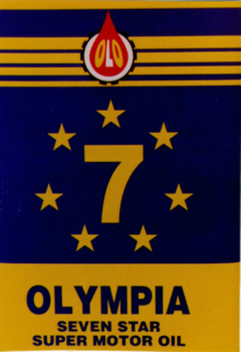 OLO 7 OLYMPIA SEVEN STAR SUPER MOTOR OIL Logo (DPMA, 26.02.1998)