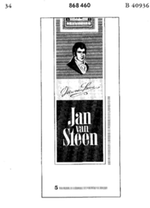 Jan van Steen Logo (DPMA, 30.08.1968)