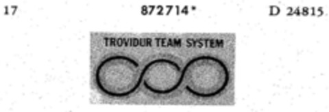 TROVIDUR TEAM SYSTEM Logo (DPMA, 07/18/1970)