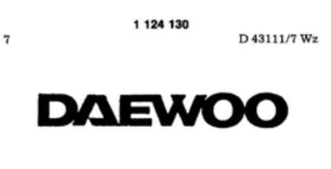 DAEWOO Logo (DPMA, 13.03.1987)