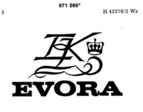 EVORA Logo (DPMA, 29.08.1977)
