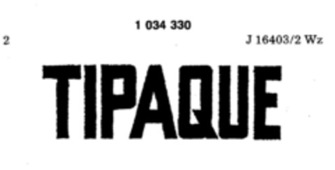 TIPAQUE Logo (DPMA, 10.11.1980)