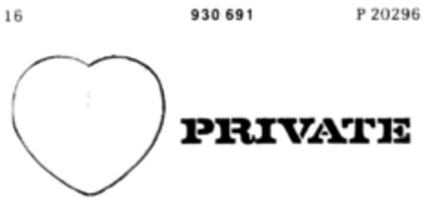 PRIVATE Logo (DPMA, 03.02.1972)