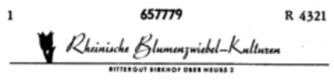 Rheinische Blumenzwiebel-Kulturen Logo (DPMA, 31.01.1953)