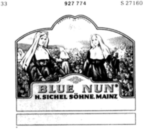 BLUE NUN H. SICHEL SÖHNE,MAINZ Logo (DPMA, 12.09.1973)