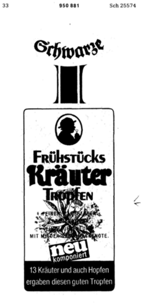 Schwarze FRÜHSTÜCKS Kräuter Tropfen Logo (DPMA, 04.12.1975)