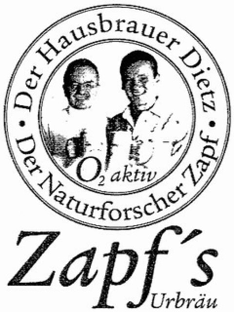 O2 aktiv Zapf's Urbräu Logo (DPMA, 07/19/2003)