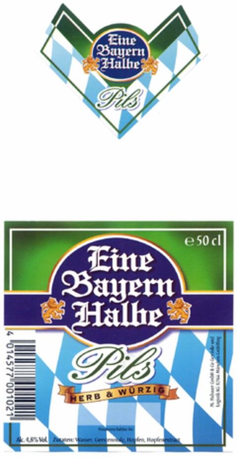 Eine Bayern Halbe Pils HERB & WÜRZIG Logo (DPMA, 07.10.2005)
