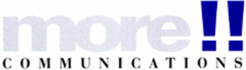 more!! COMMUNICATIONS Logo (DPMA, 03.05.1997)