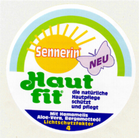 Sennerin Haut fit NEU die natürliche Hautpflege schützt und pflegt Logo (DPMA, 03/13/1998)