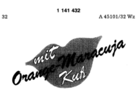 mit Orange-Maracuja Kuß Logo (DPMA, 30.08.1988)