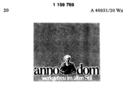 anno dom werktreu im alten Stil Logo (DPMA, 09/08/1989)