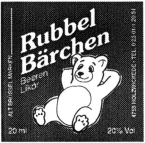 Rubbel Bärchen Logo (DPMA, 06.05.1992)