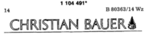 CHRISTIAN BAUER CB Logo (DPMA, 16.10.1986)