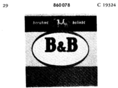 B&B berühmt beliebt Logo (DPMA, 08.10.1968)