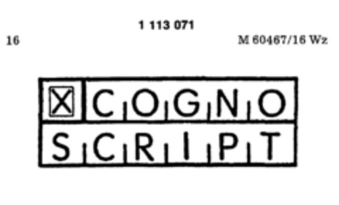 COGNO SCRIPT Logo (DPMA, 04.04.1987)