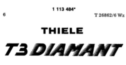 THIELE T3 DIAMANT Logo (DPMA, 22.09.1987)