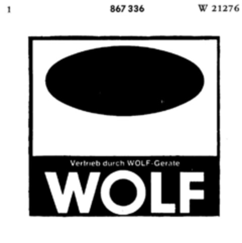 WOLF Vertrieb durch WOLF-Geräte Logo (DPMA, 14.03.1969)