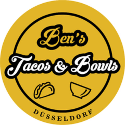 Ben´s Tacos & Bowls DÜSSELDORF Logo (DPMA, 10.08.2021)