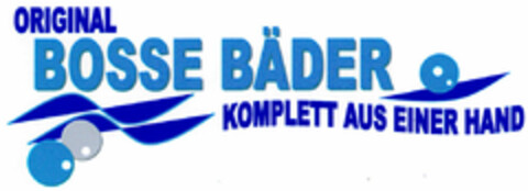 ORIGINAL BOSSE BÄDER KOMPLETT AUS EINER HAND Logo (DPMA, 12/03/1999)