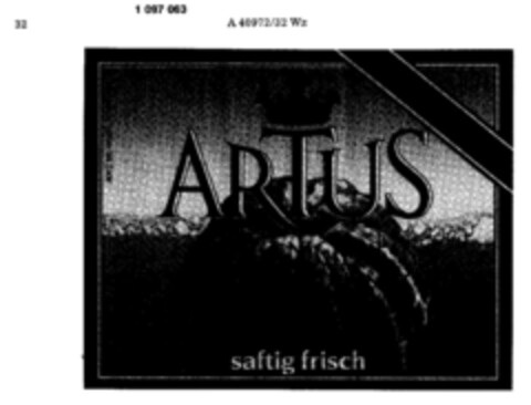 ARTUS ORANGEN SAFTGETRÄNK Logo (DPMA, 02/06/1986)