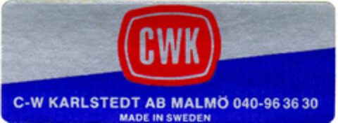 CWK C-W KARLSTEDT AB MALMÖ Logo (DPMA, 05.03.1985)