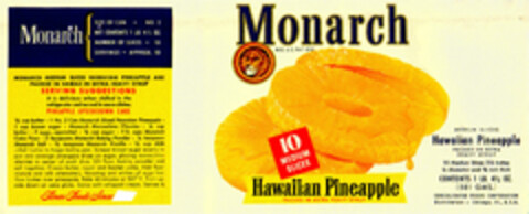 Monarch Hawaiian Pineapple Logo (DPMA, 09.11.1957)