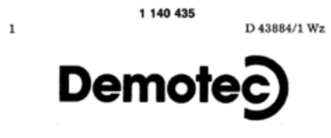 Demotec Logo (DPMA, 10/16/1987)