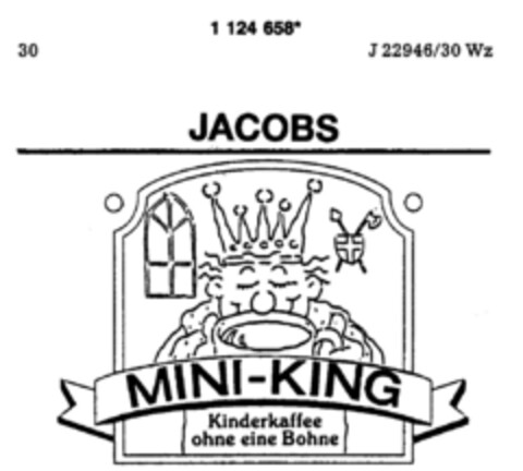 JACOBS MINI-KING Kinderkaffee ohne eine Bohne Logo (DPMA, 13.05.1988)