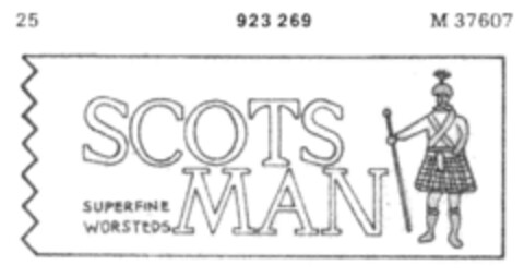 SCOTS MAN SUPERFINE WORSTEDS Logo (DPMA, 04/21/1973)