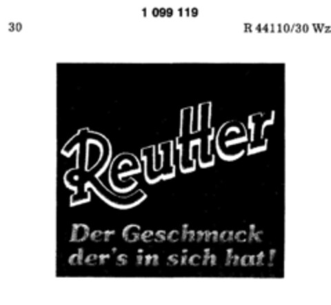 Reutter Der Geschmack der`s in sich hat! Logo (DPMA, 03/13/1986)