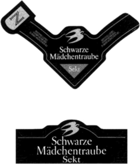 Schwarze Mädchentraube Sekt Logo (DPMA, 18.01.1993)