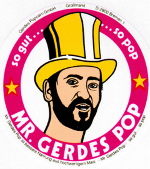 MR. GERDES POP Logo (DPMA, 01/18/2001)