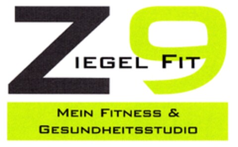 ZIEGEL FIT 9 MEIN FITNESS & GESUNDHEITSSTUDIO Logo (DPMA, 21.01.2013)