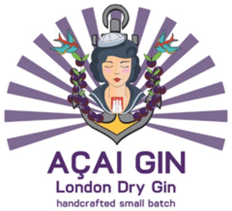 AÇAI GIN London Dry Gin handcrafted small batch Logo (DPMA, 20.06.2017)