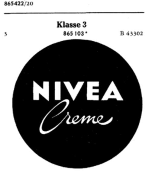 NIVEA Creme Logo (DPMA, 13.11.1969)