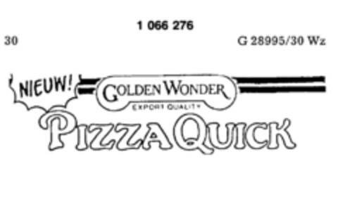 GOLDEN WONDER PIZZA QUICK Logo (DPMA, 25.08.1981)