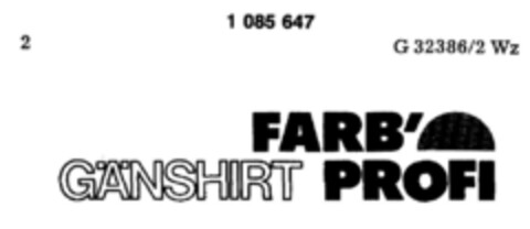 GÄNSHIRT FARB` PROFI Logo (DPMA, 06/21/1985)