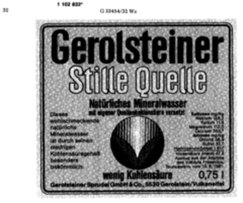 Gerolsteiner Stille Quelle Logo (DPMA, 07/25/1986)