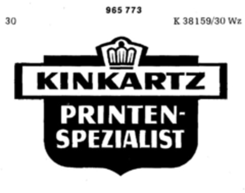 KINKARTZ PRINTEN-SPEZIALIST Logo (DPMA, 21.12.1976)