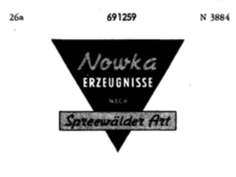 Nowka ERZEUGNISSE NACH Spreewälder Art Logo (DPMA, 28.03.1955)