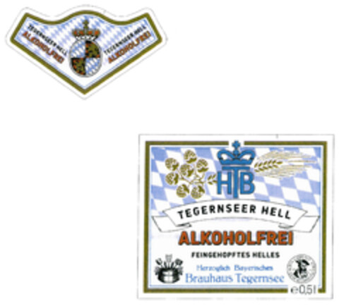 TEGERNSEER HELL ALKOHOLFREI FEINGEHOPFTES HELLES Herzoglich Bayerisches Brauhaus Tegernsee Logo (DPMA, 09.04.2025)