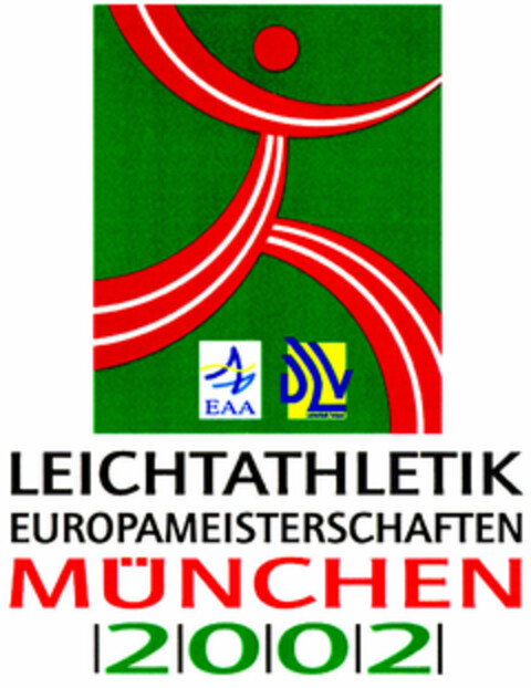 LEICHTATHLETIK EUROPAMEISTERSCHAFTEN MÜNCHEN 2002 Logo (DPMA, 08/17/1998)