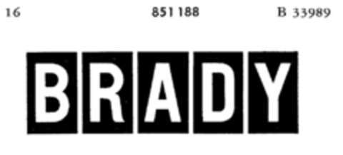 BRADY Logo (DPMA, 29.06.1965)