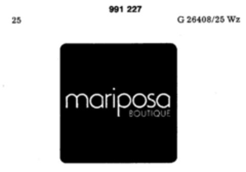 mariposa BOUTIQUE Logo (DPMA, 12/12/1978)